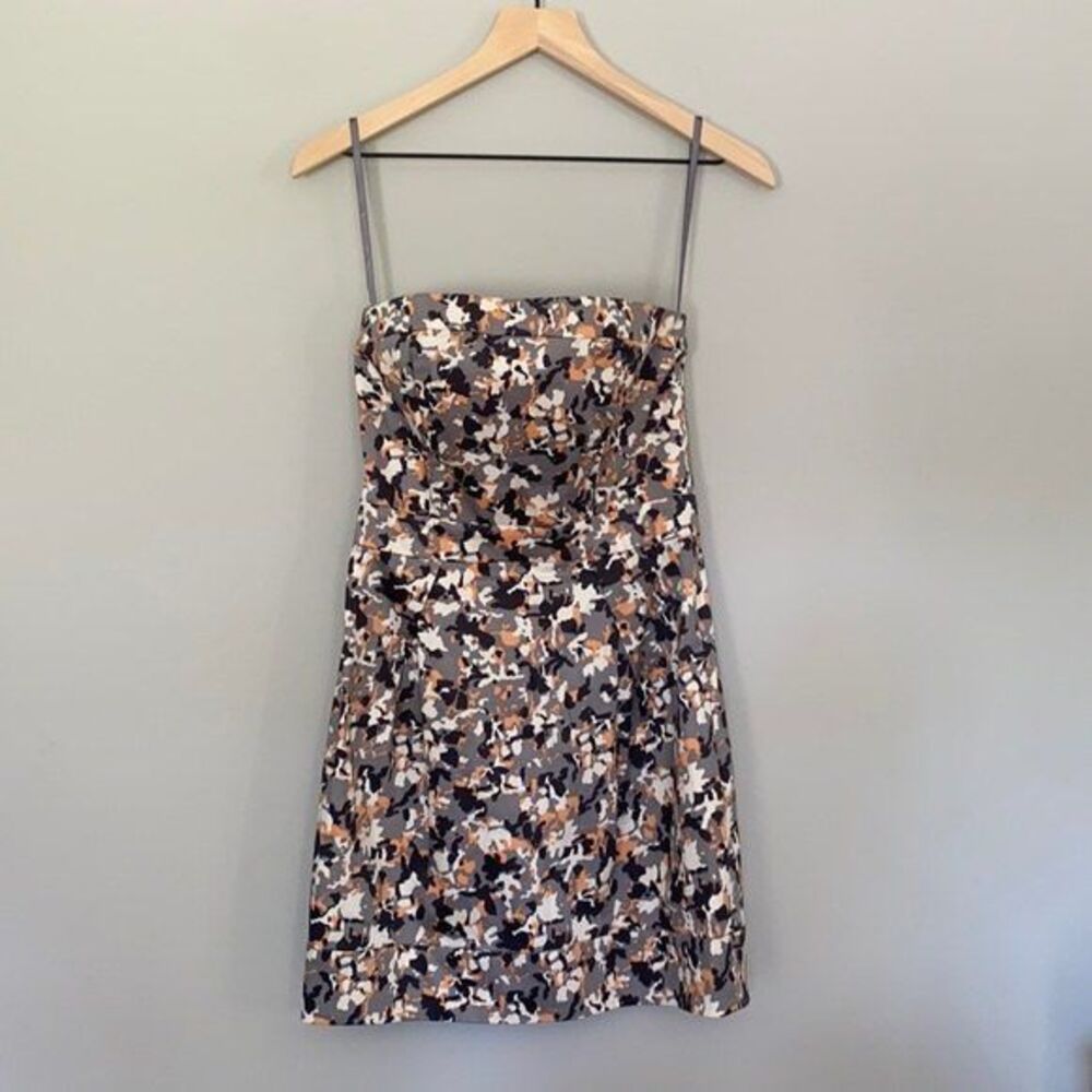 French Connection 6 Small Strapless Camo Cocktail Dress Camouflage Mini